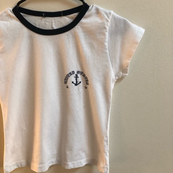 NWOT white and blue Pacsun top - Picture 3 of 4